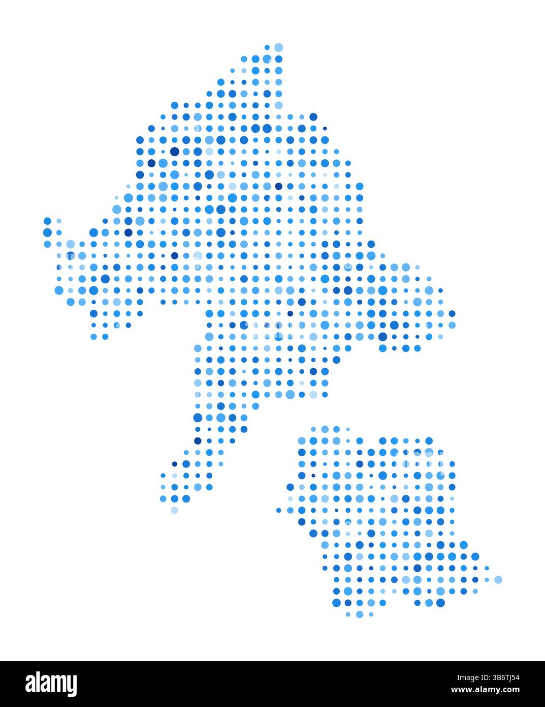 Aka Island Dot Map. Digital Style Boundary Shape. Aka Island vector ...