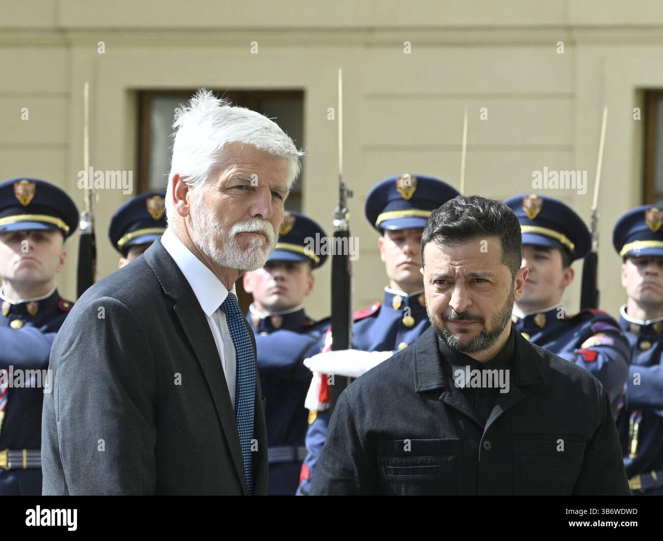 Czech President Petr Pavel (left) receives Ukrainian President ...