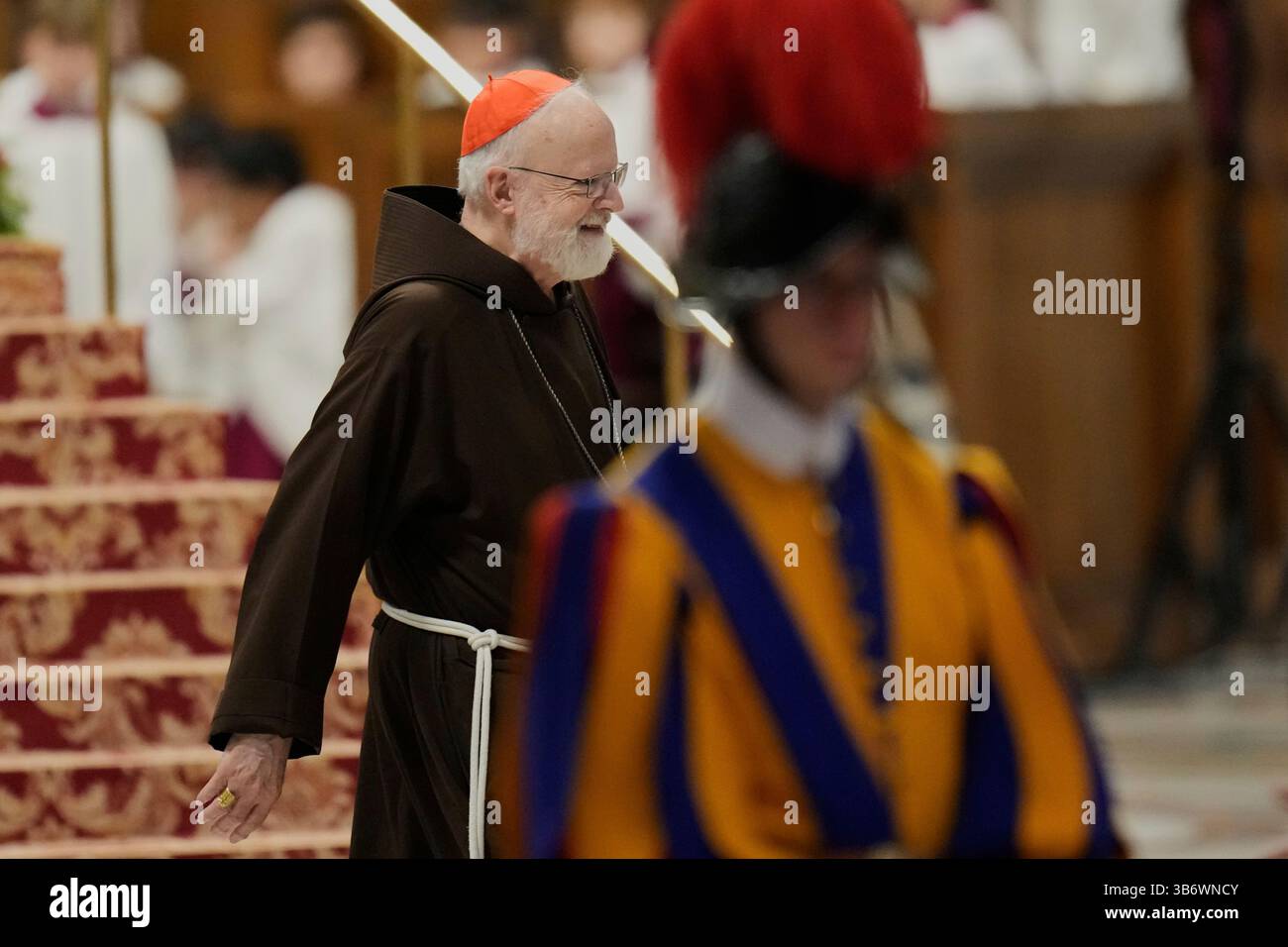 Cardinal Seán Patrick O'Malley arrives to attend a mass on the last of ...