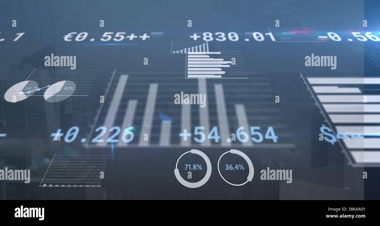 Image of statistics and data processing Stock Photo