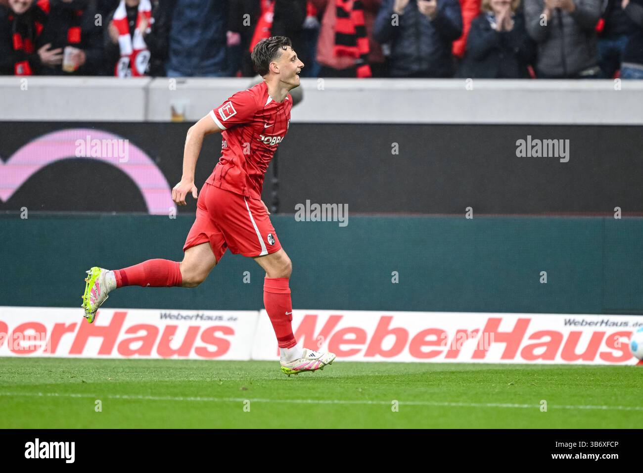 Freiburg's Maximilian Eggestein celebrates scoring a goal, during the ...