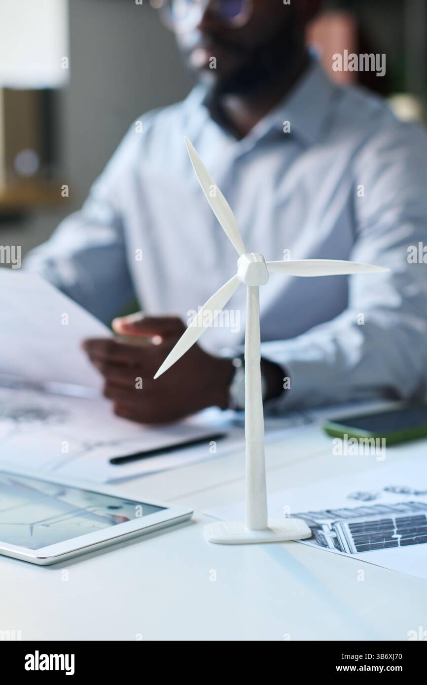 Plastic Wind Turbine Model on Office Desk Stock Photo - Alamy