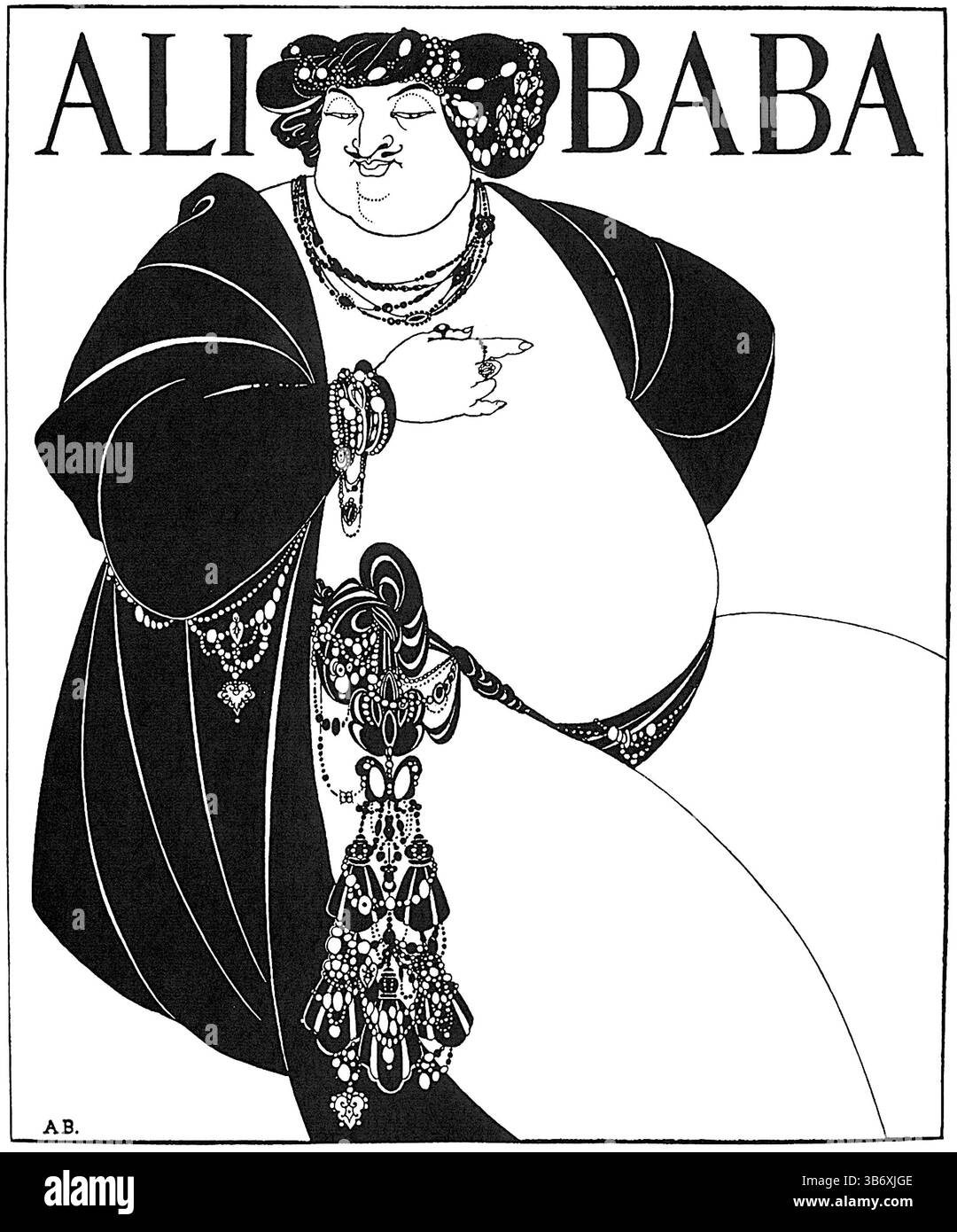 Aubrey Beardsley - Cover Design For Ali Baba and The Forty Thieves - 1897 Stock Photo