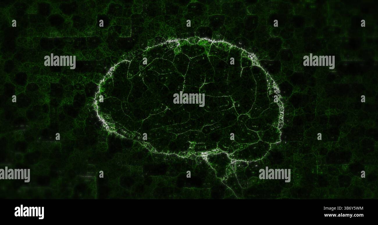 Image of brain rotating over black background with math formulas Stock ...