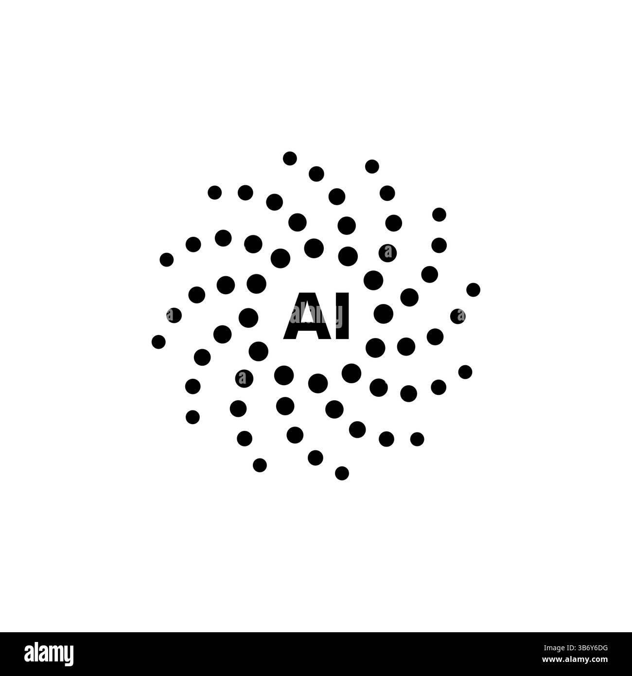 Artificial intelligence, modern AI icon or logo vector. AI circular design vector illustration. Stock Vector