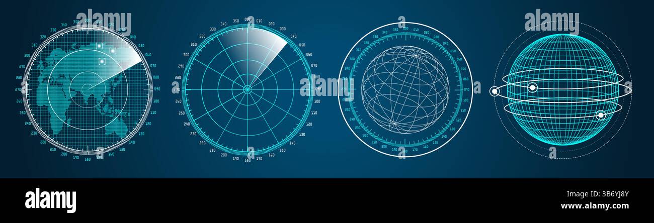 Futuristic graphic user interface HUD UI vector set Stock Vector Image ...
