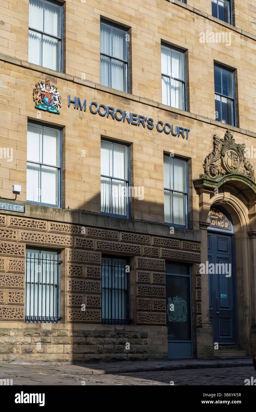 The premises of Bradford Coroner's Court in Little Germany, Bradford. Stock Photo