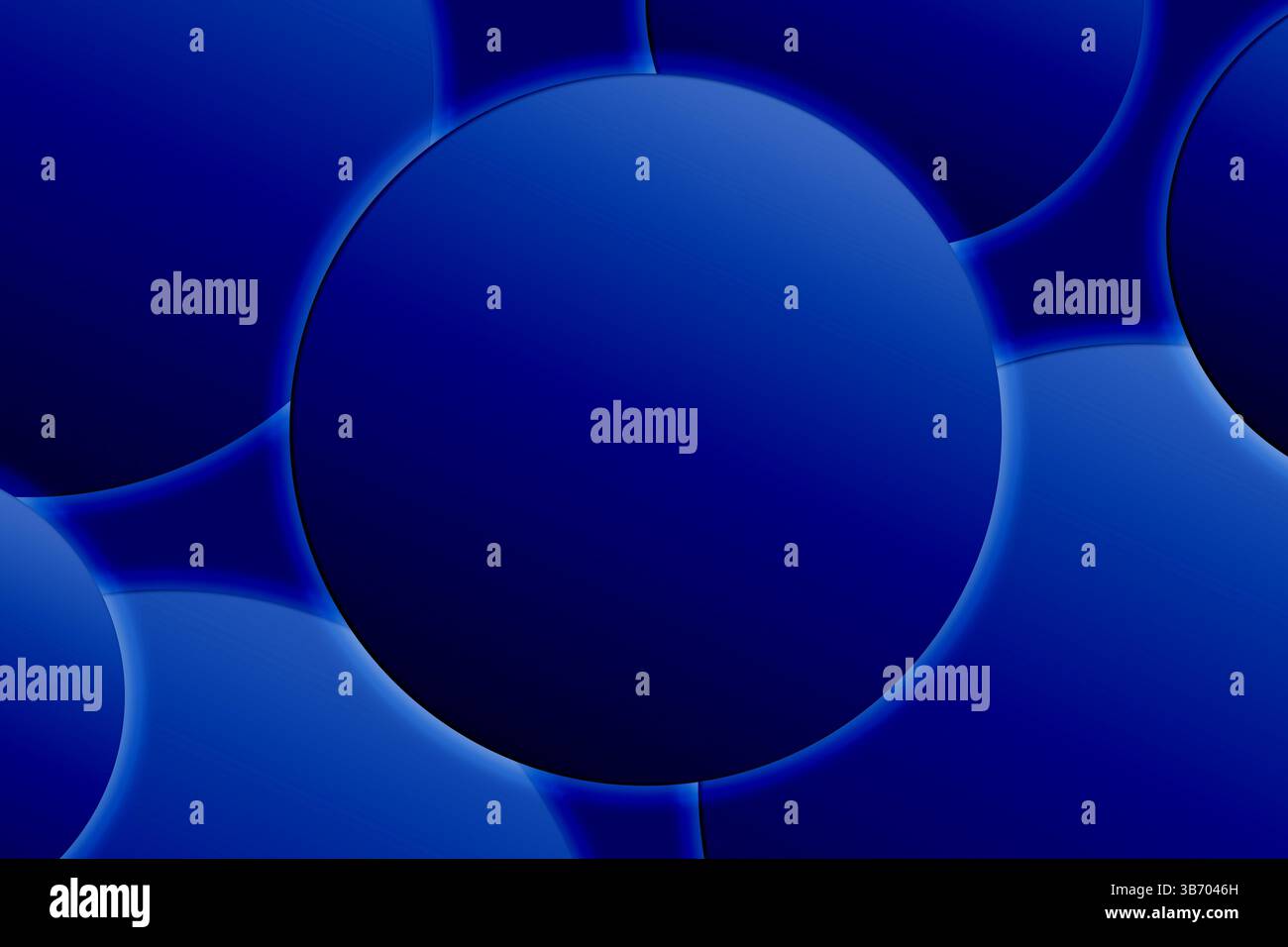 Abstract blue pattern of overlapping rounded shapes in gradient shades ...