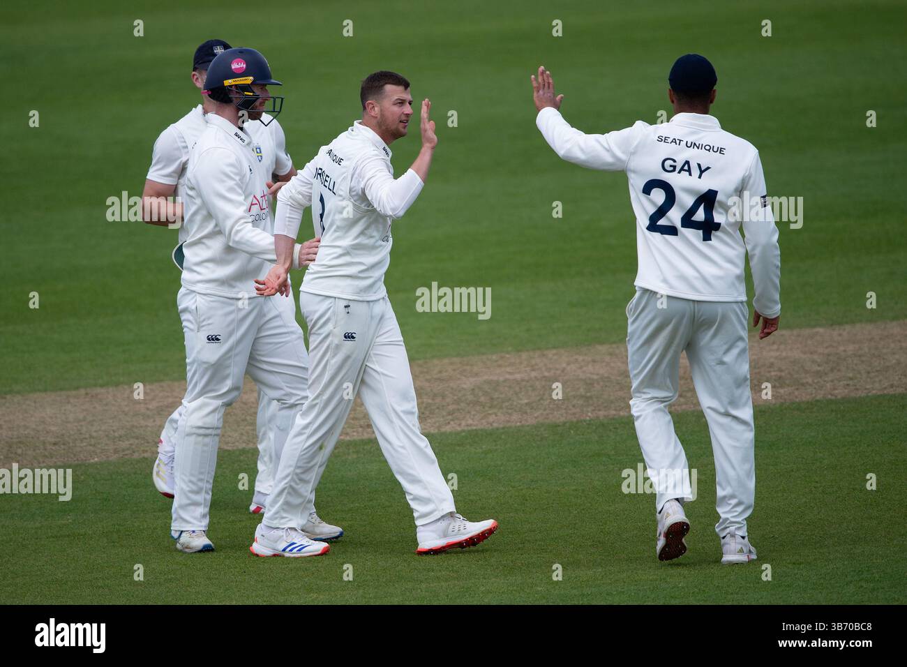 George Drissell Southampton, UK, 04 May 2025. George Drissell (centre) and Emilio Gay ...