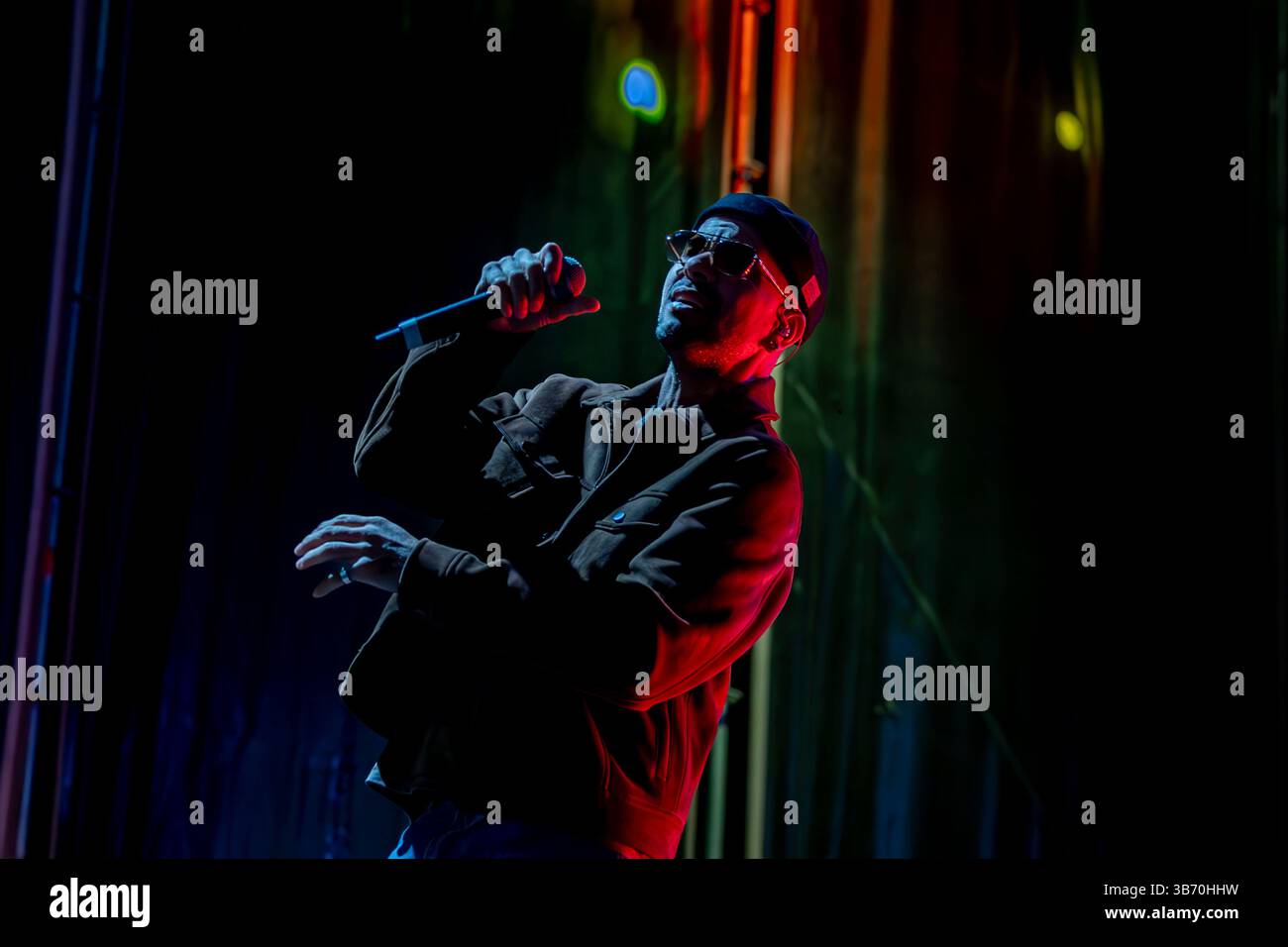 The group Efecto Pasillo, during their performance at the Fiestas de ...