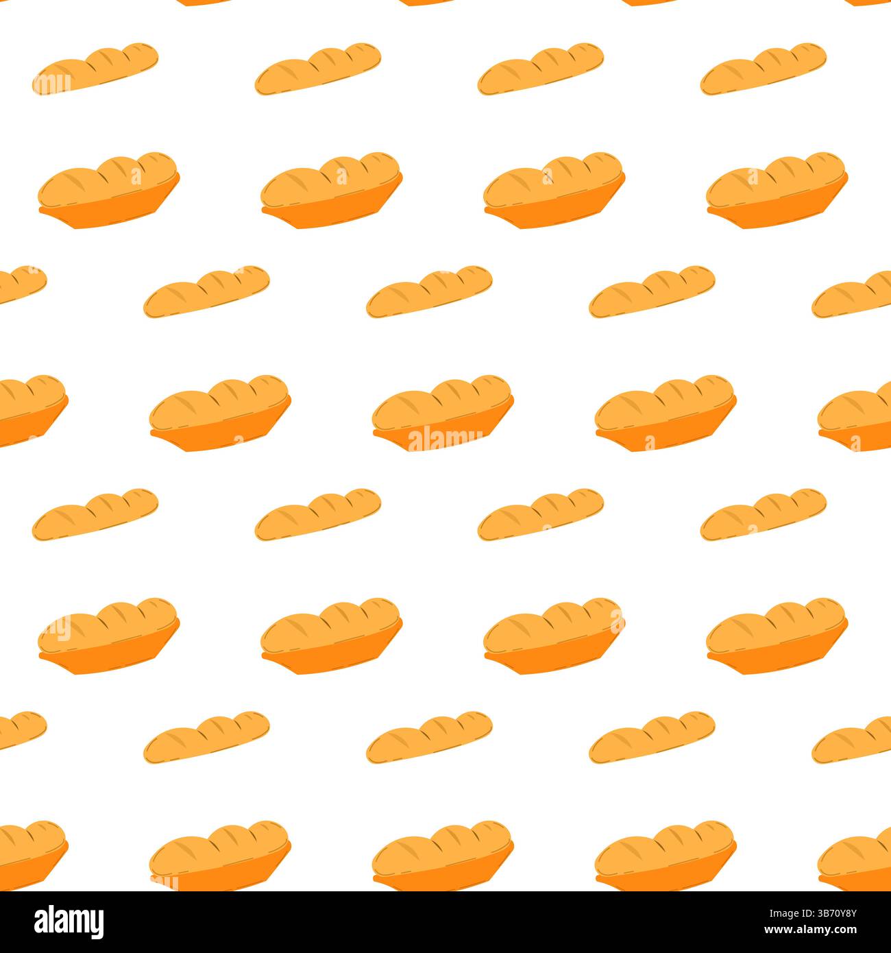 White bread seamless pattern on white background Stock Vector