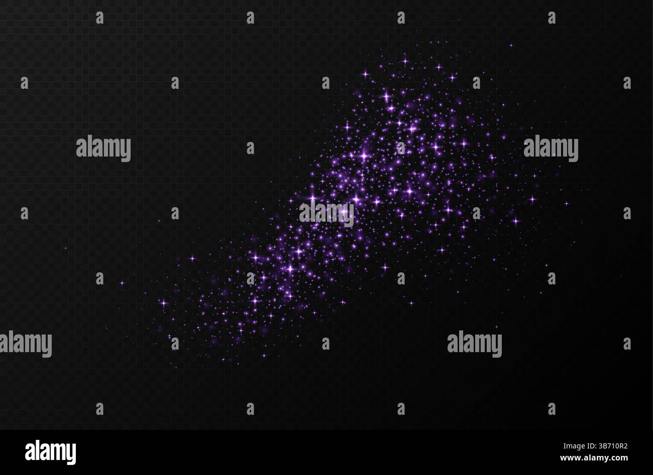 Purple sparkling stars, shiny particles light effect, transparent ...