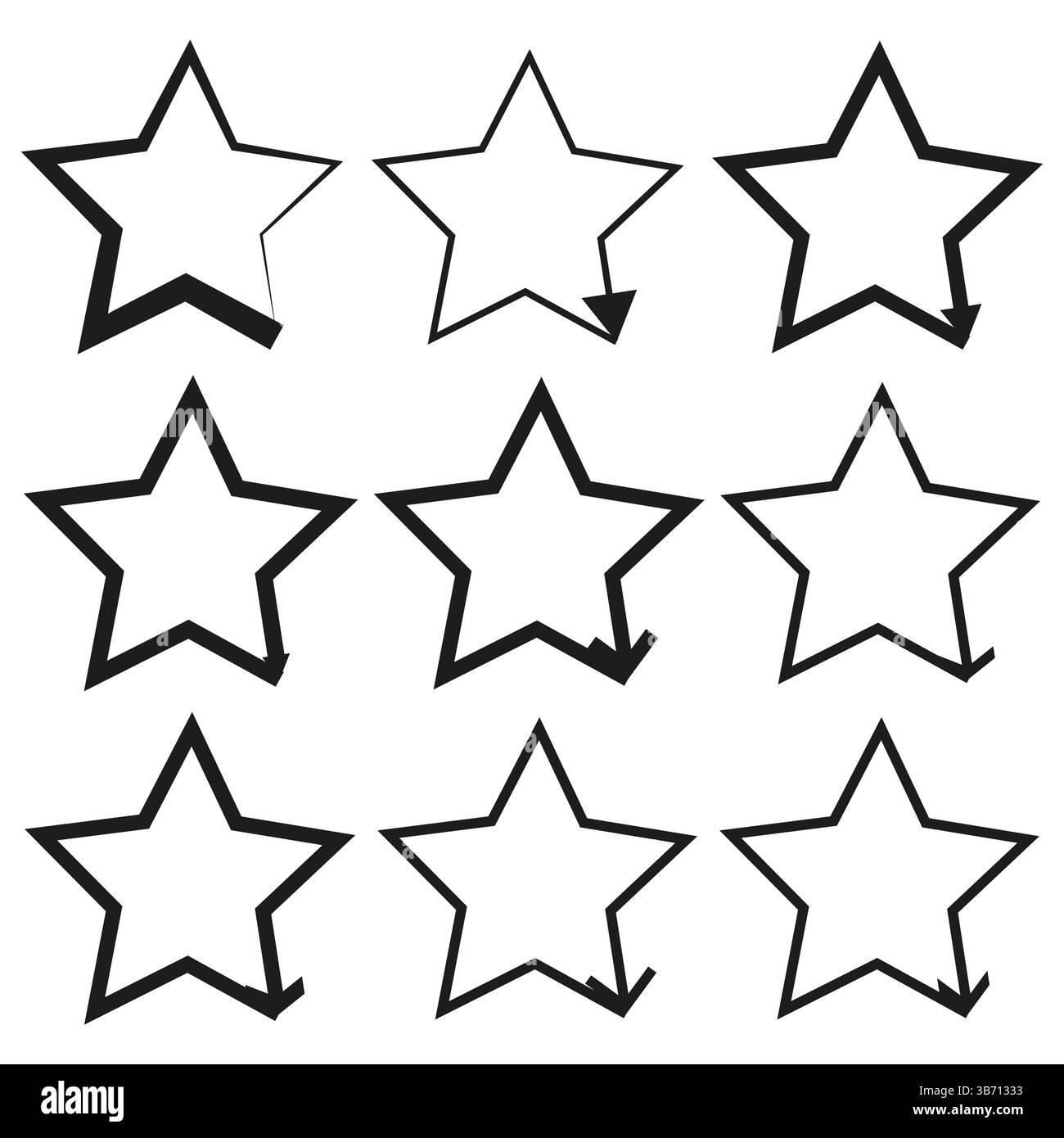 Star outline icon. Check mark symbol. Decorative star vector. Approval ...
