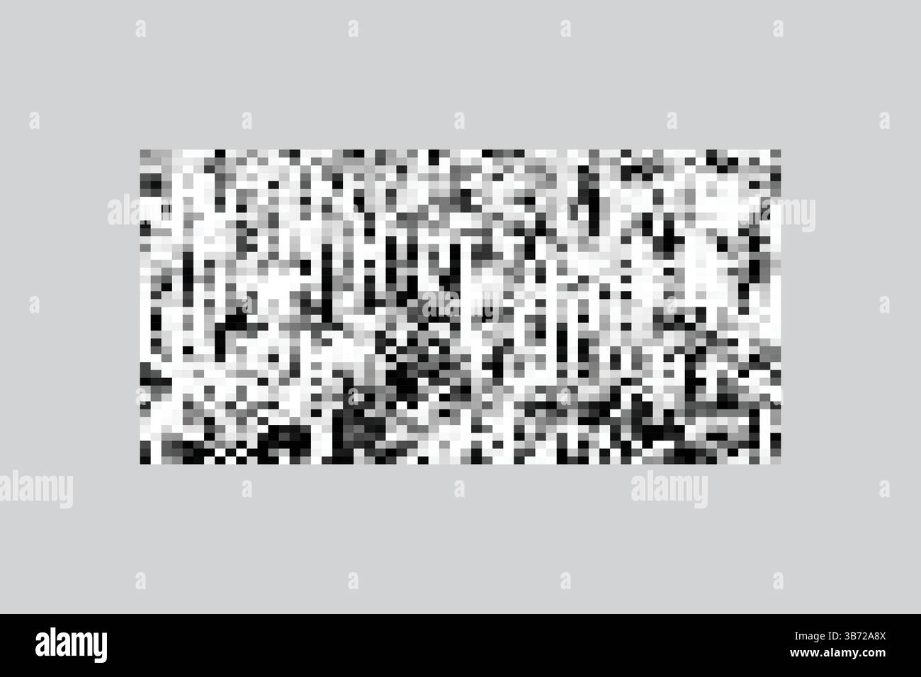 Dispersed elements. Pixelated squares, destruction on fragments. Flat ...
