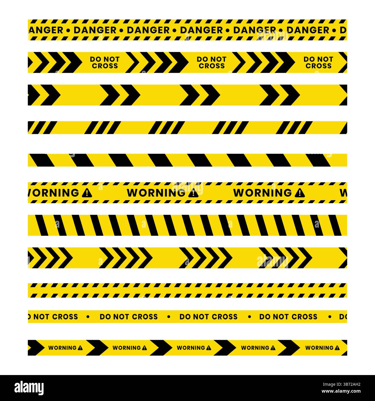 Caution Tape Collection - SEAMLESS for Your Print Stock Vector