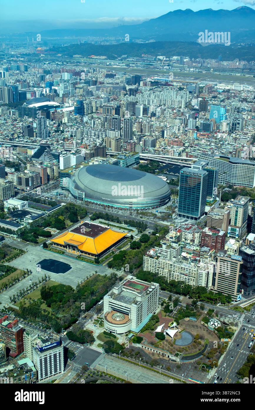 View over Taipei from the Taipei 101 tower Stock Photo