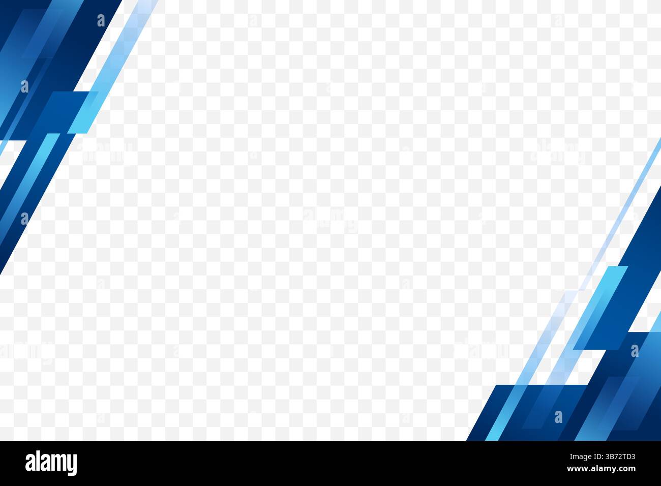 Blue geometric corner border shape element background vector illustration Stock Vector