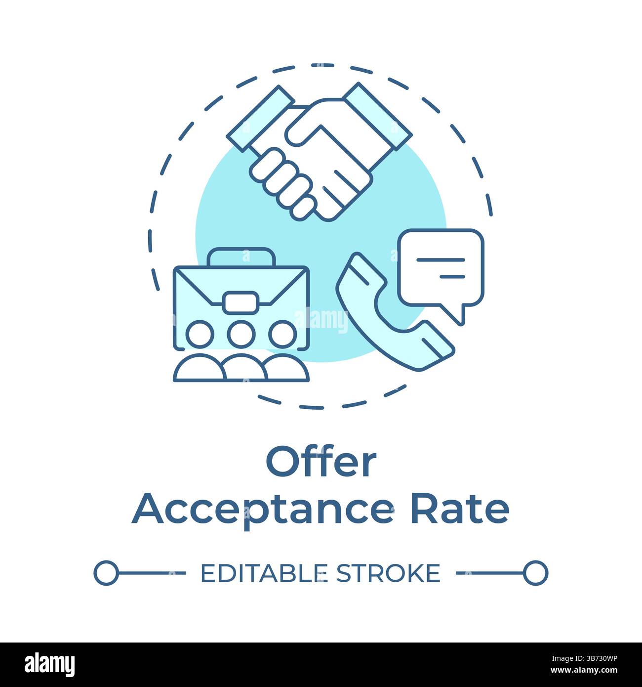 Offer acceptance rate soft blue concept icon Stock Vector