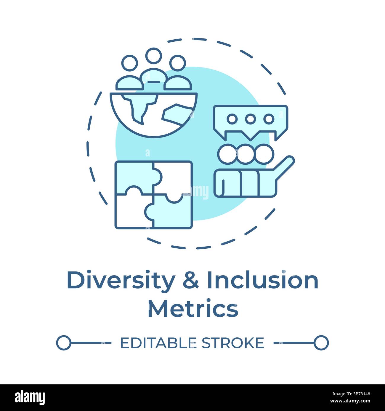 Diversity and inclusion metrics soft blue concept icon Stock Vector ...