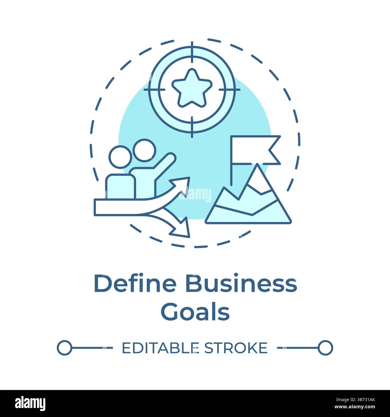 Defining business goals soft blue concept icon Stock Vector Image & Art ...