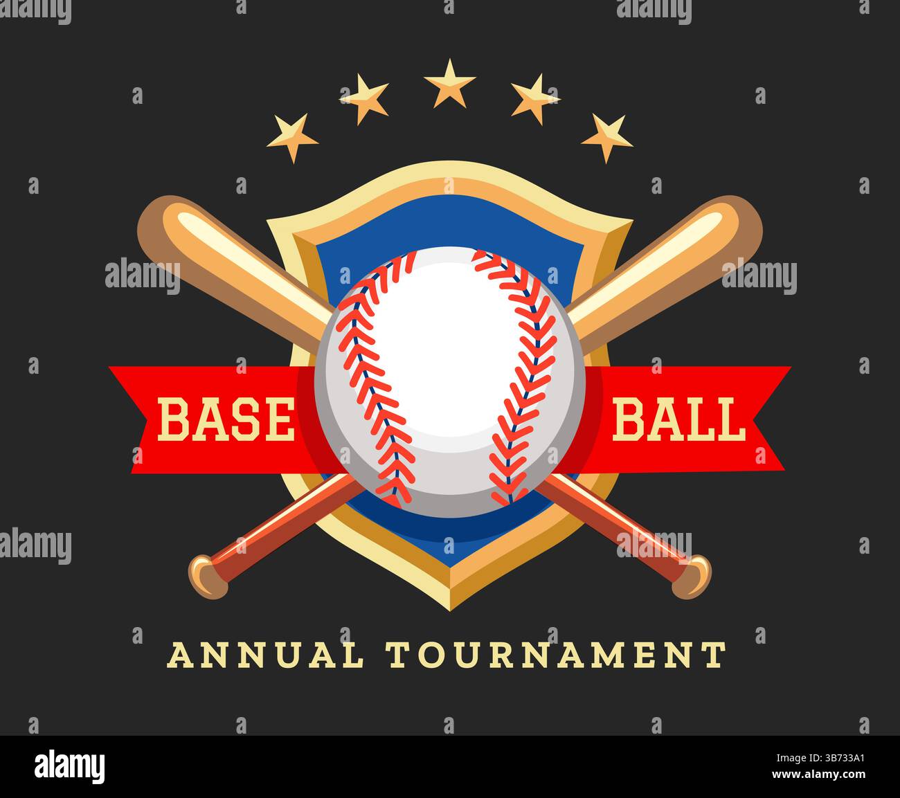 Colorful baseball tournament emblem Stock Vector