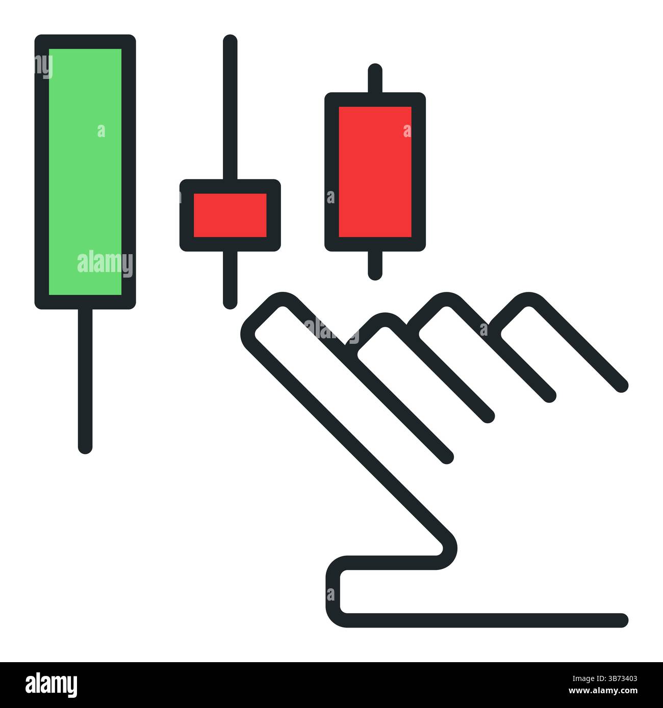 Candlestick chart and human hand vector electronic trading concept ...