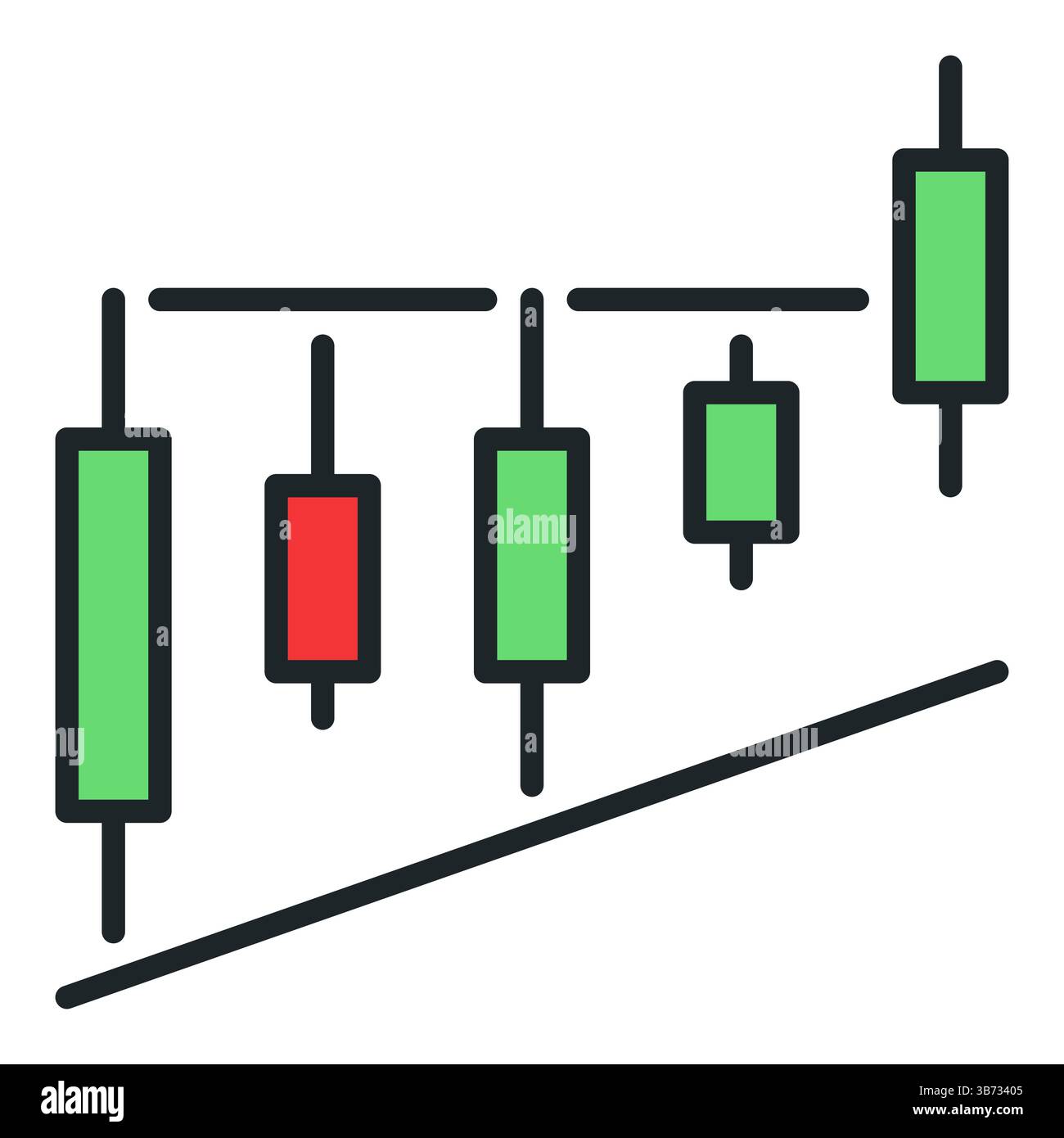 Level Breakout Trading Chart vector Cryptocurrency concept colored icon or symbol Stock Vector