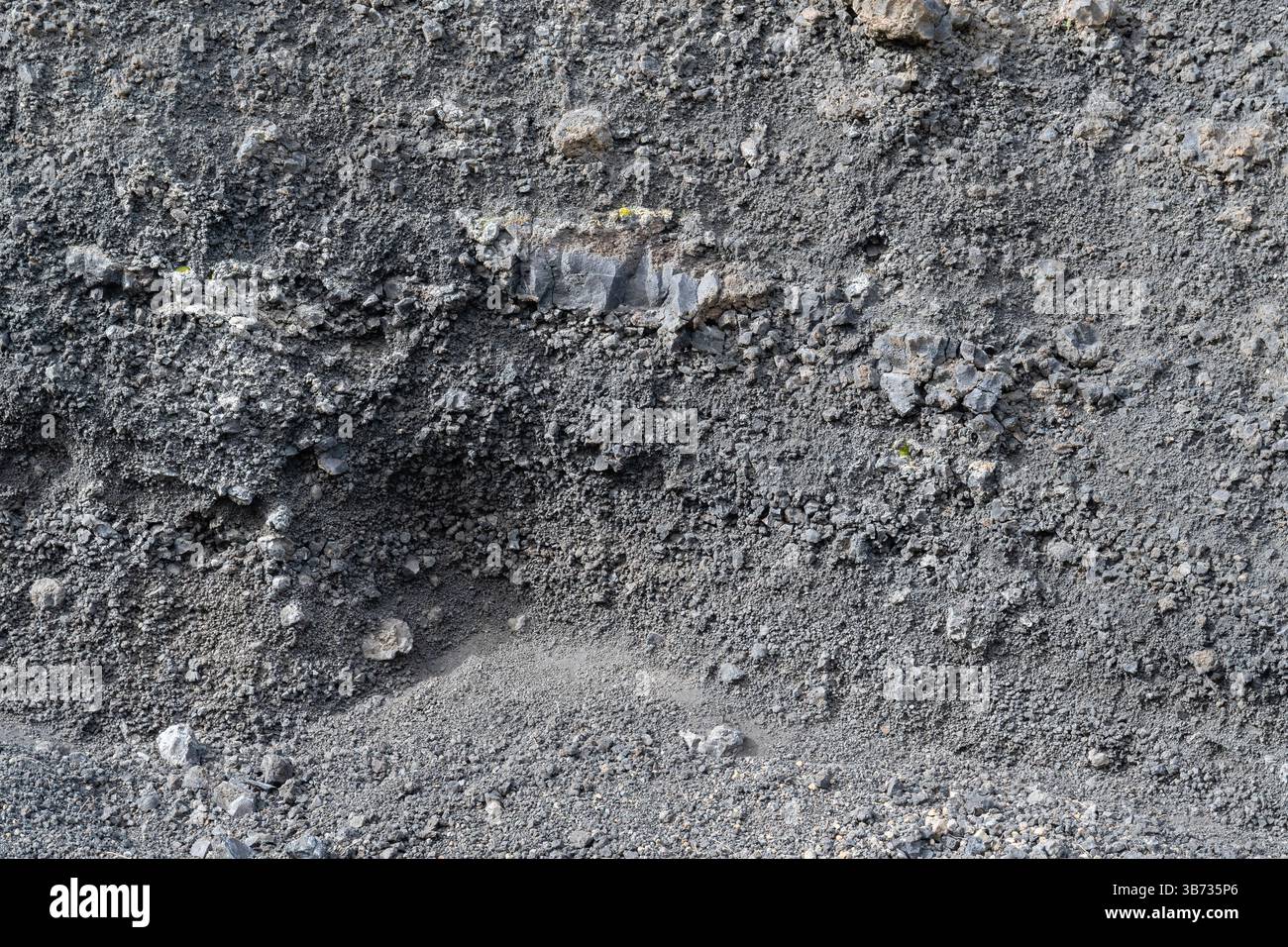 Stratification layers of an ancient volcanic flow, volcanic rock ...