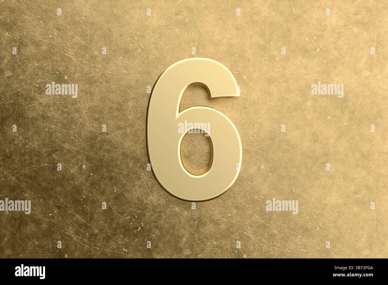 3d gold metal number six hi-res stock photography and images - Alamy