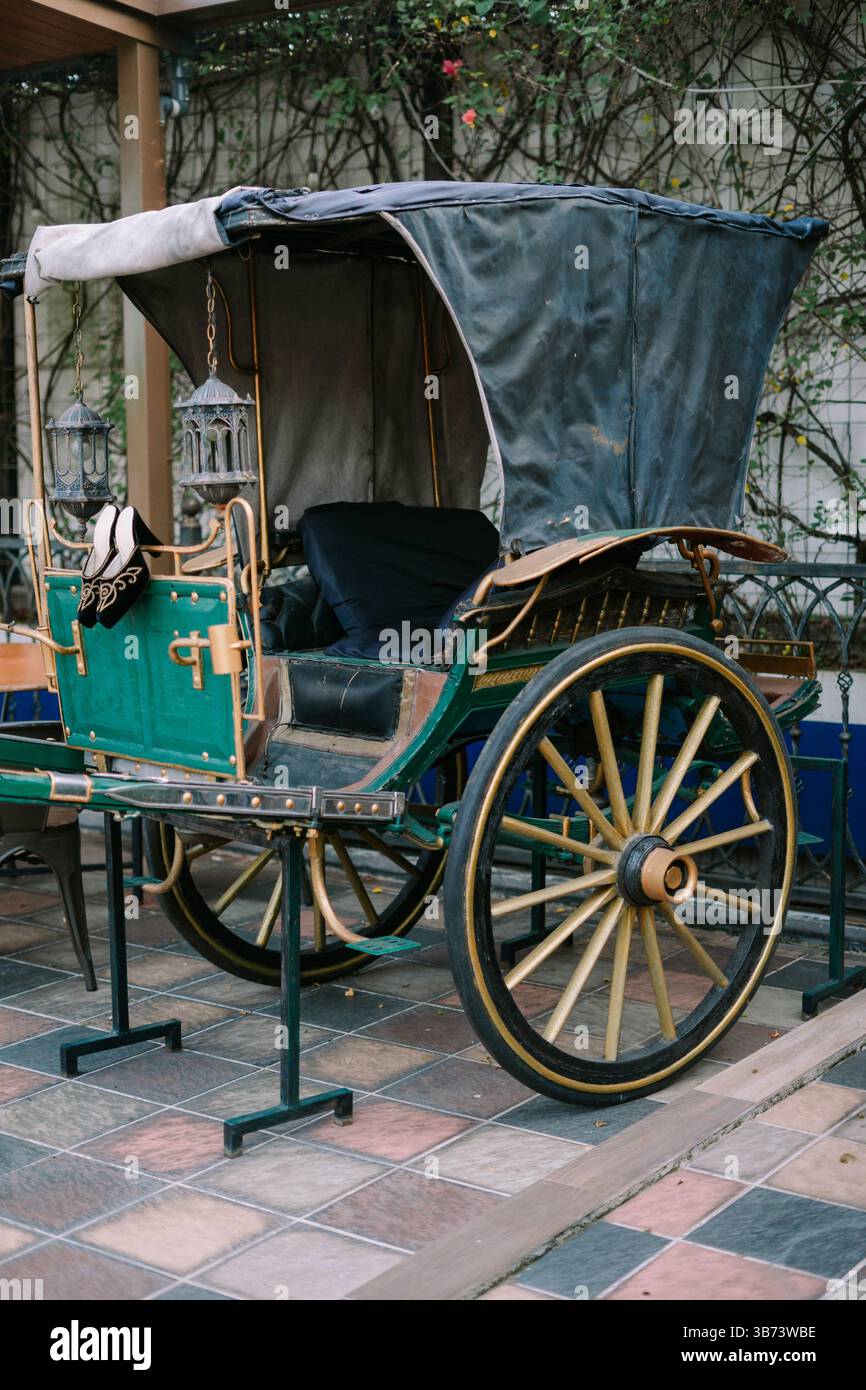 An ornate, vintage horse-drawn carriage showcases historical design and ...