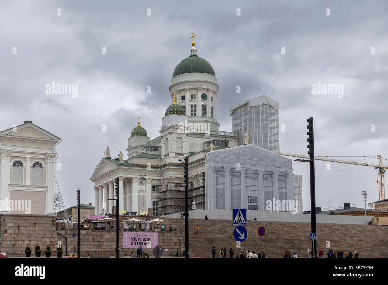 Historical Cathedral under construction in Helsinki Stock Photo