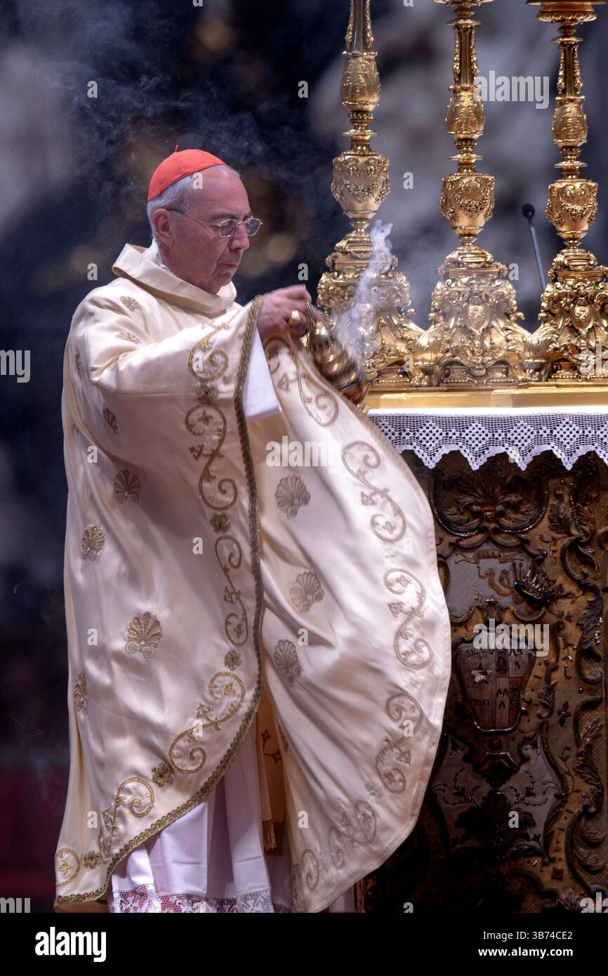 Cardinal Dominique Mamberti leads a mass on the ninth day