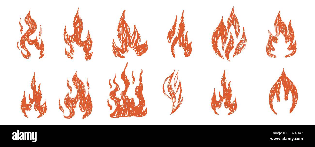 Fire flame grunge hand drawn chalk. Tattoo abstract y2k vintage simple ...
