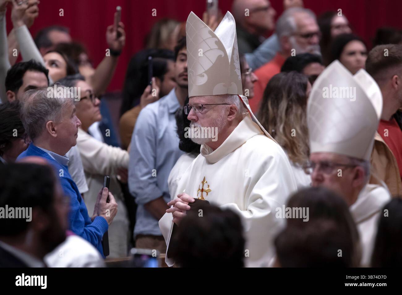 Cardinal Seán Patrick O'Malley arrives for a mass on the ninth day of ...