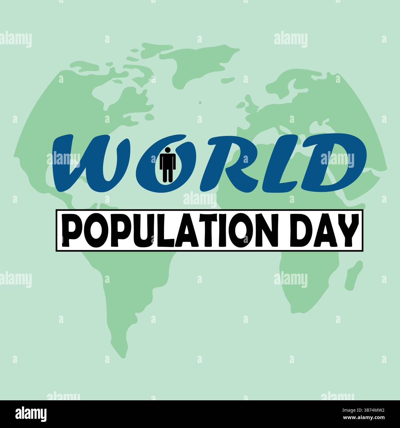 World Population Day creative concept design featuring a world map ...