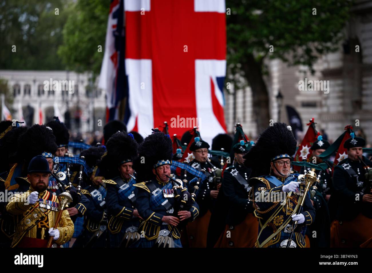 War Procession Members of the armed forces during a military procession marking the ...
