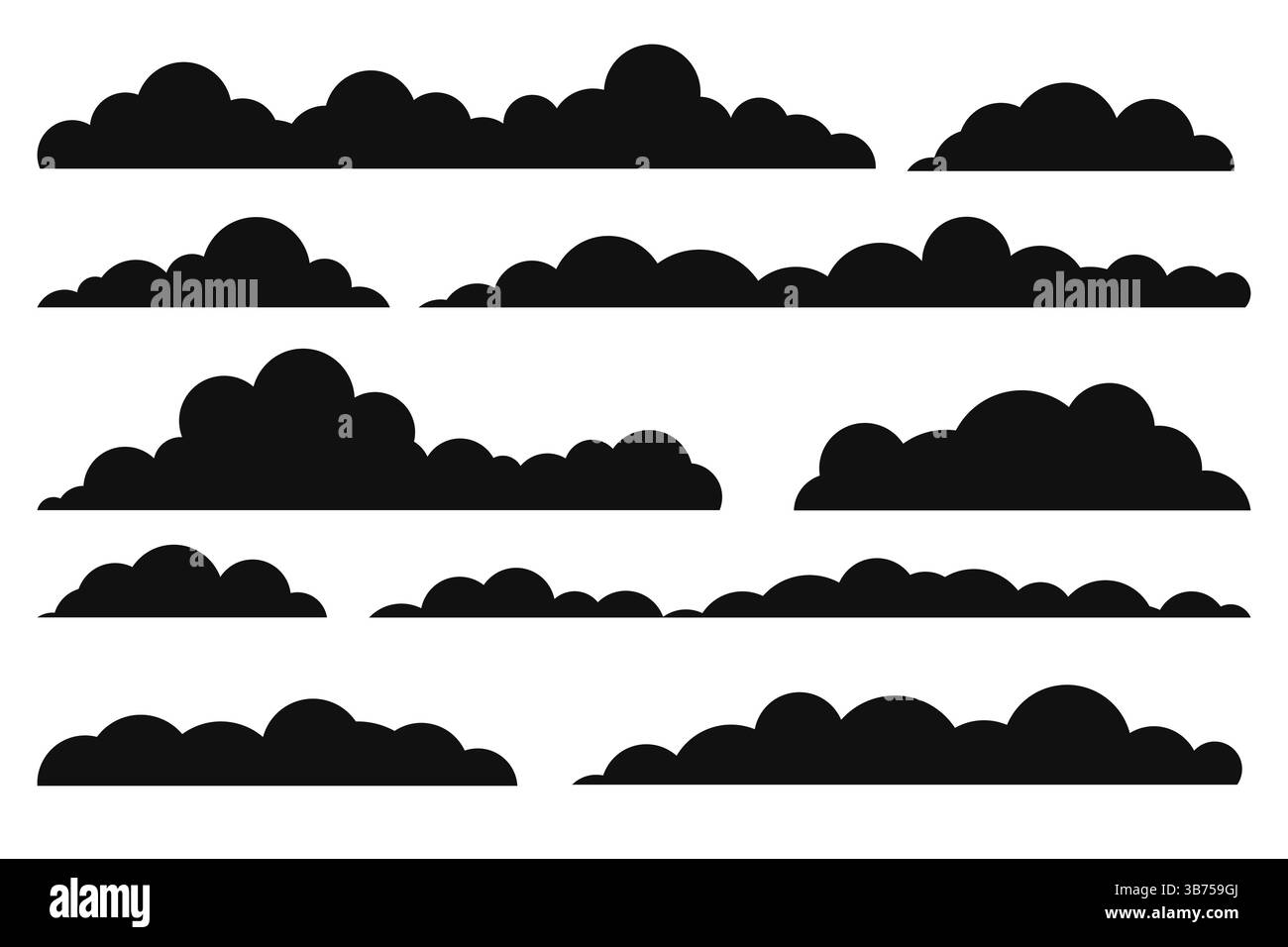 Cartoon clouds Black and White Stock Photos & Images - Alamy