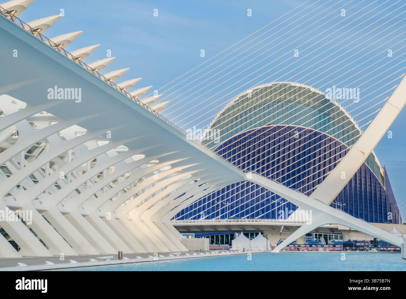 City of Arts and Sciences under a clear sky. General view of the ...