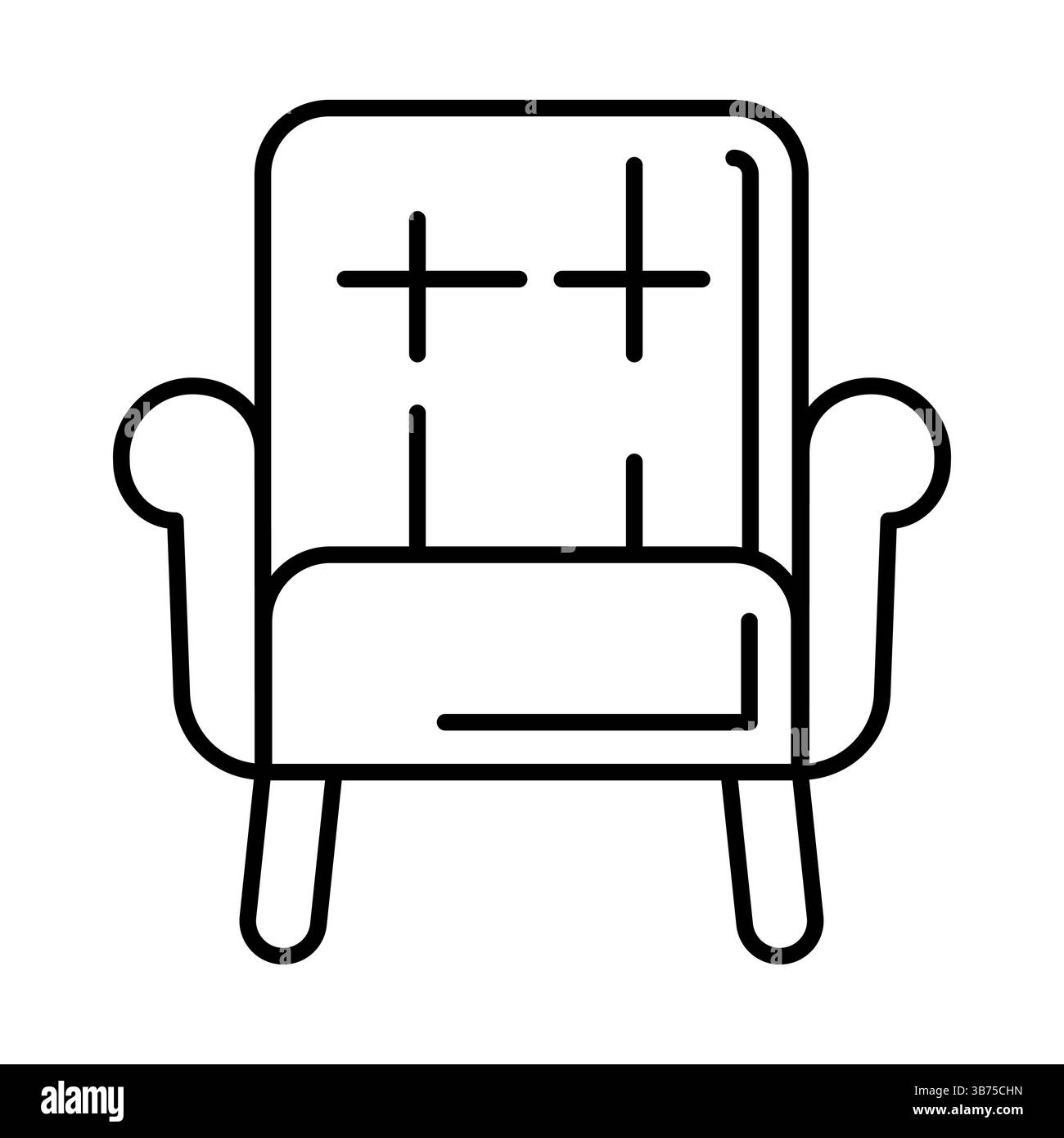 Soft chair icon. Home decor element thin line illustration Stock Vector ...