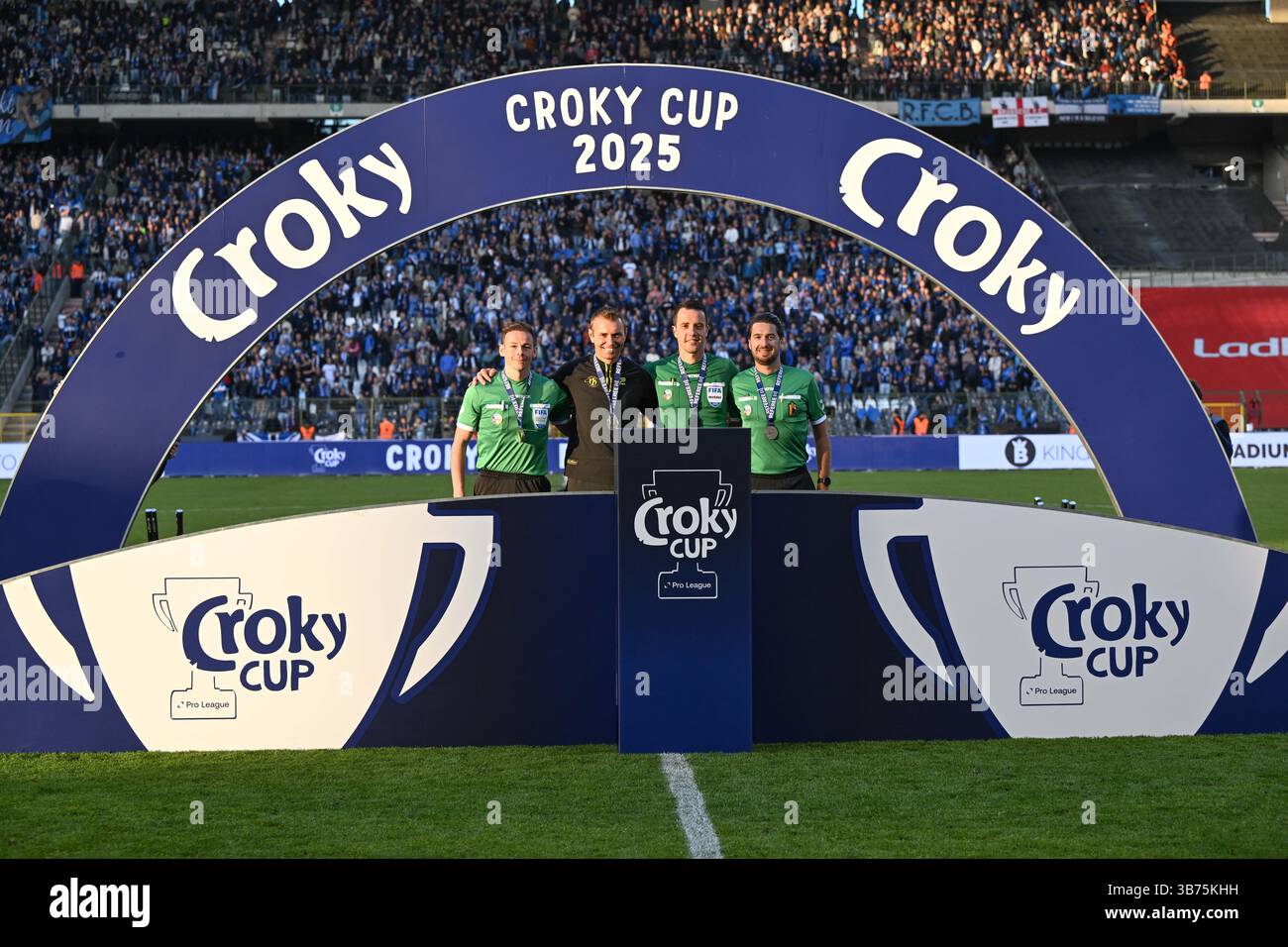 Brussels, Belgium. 04th May, 2025. referees with Assistant referee ...