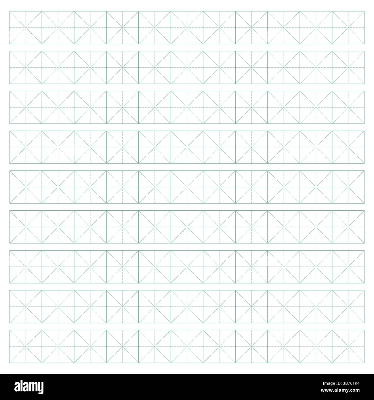 Paper Lines Pattern Workbook for writing hieroglyphs. Lined paper for printing. Geometric ...