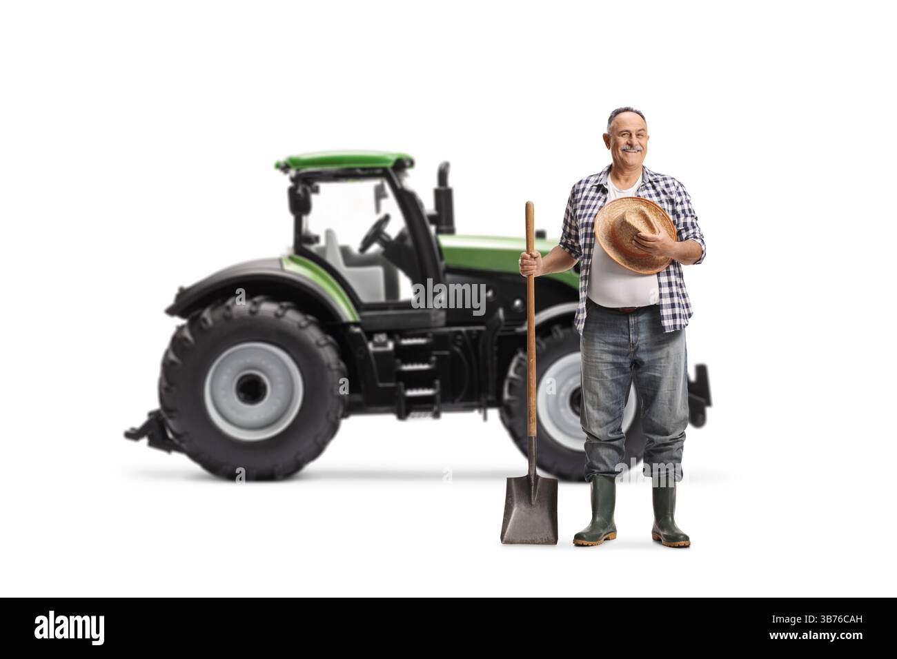 Farmer tractor in front Cut Out Stock Images & Pictures - Alamy