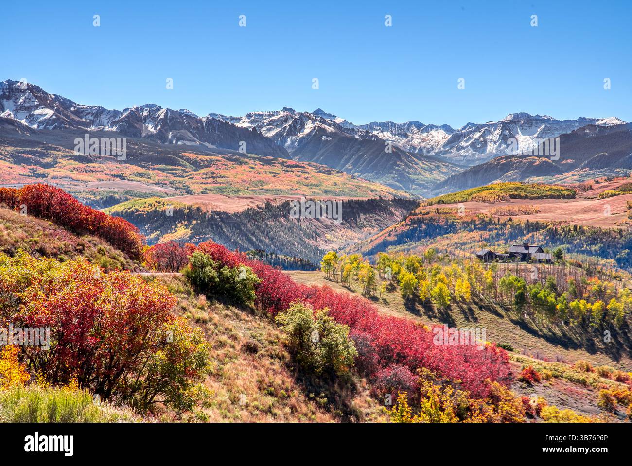 Autumn colors in the San Juan mountains in the Senffels range of ...