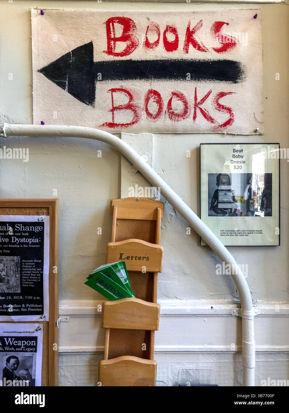 City Lights Bookstore is an independent shop in North Beach in San Francisco. Made famous by The Beat writers of the 50s and 60s. - Smartphone Captured Stock Image