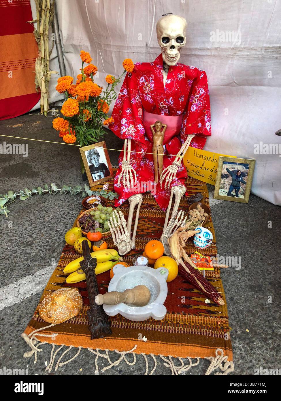 Day of the Dead is celebrated every November in the Latino neighborhood of Fruitvale in Oakland, California. - Smartphone Captured Stock Image