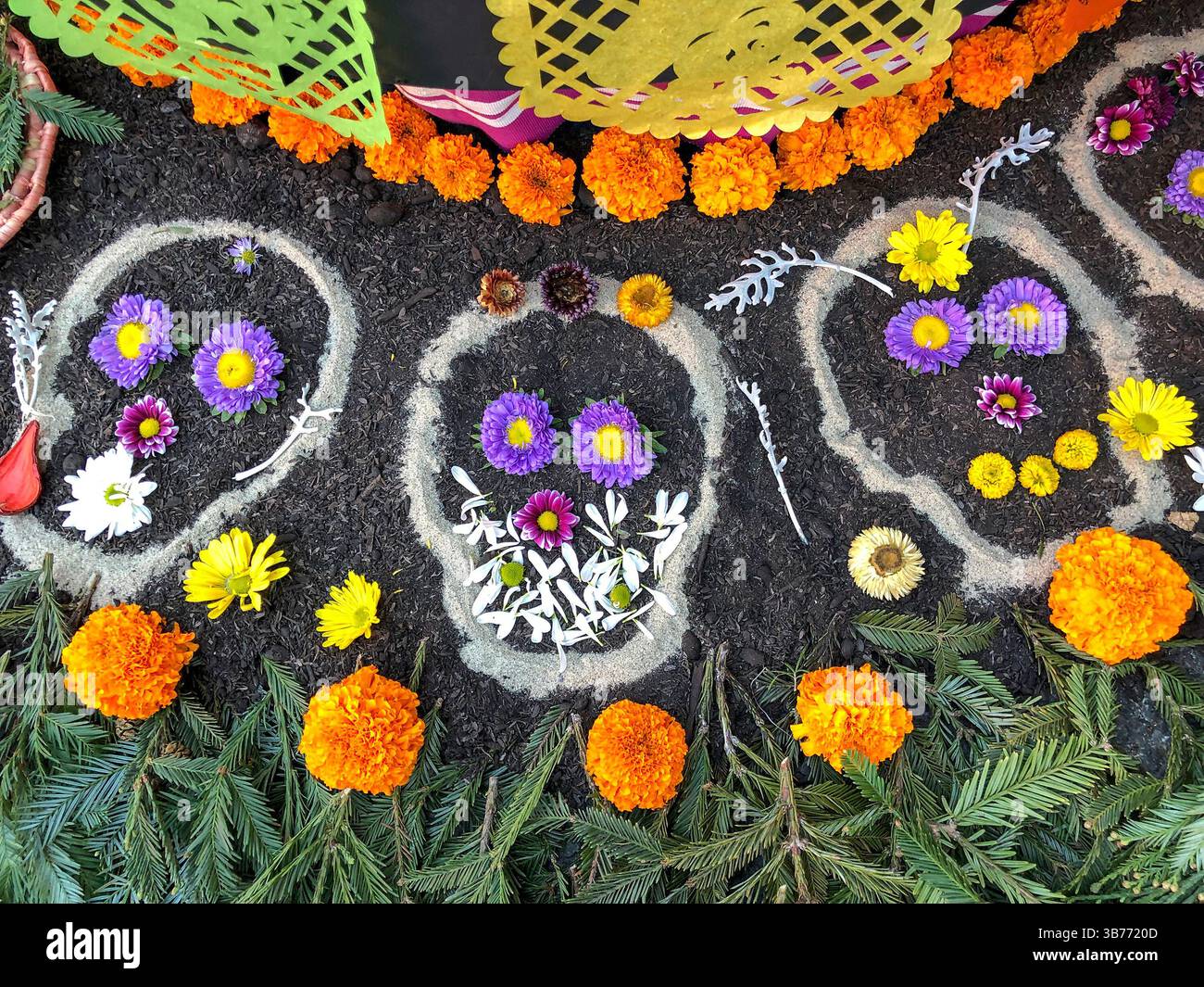 Day of the Dead is celebrated every November in the Latino neighborhood of Fruitvale in Oakland, California. - Smartphone Captured Stock Image