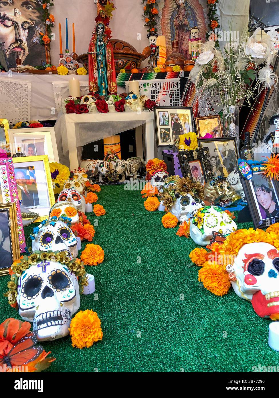 Day of the Dead is celebrated every November in the Latino neighborhood of Fruitvale in Oakland, California. - Smartphone Captured Stock Image