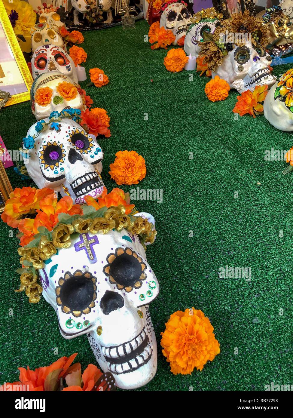 Day of the Dead is celebrated every November in the Latino neighborhood of Fruitvale in Oakland, California. - Smartphone Captured Stock Image