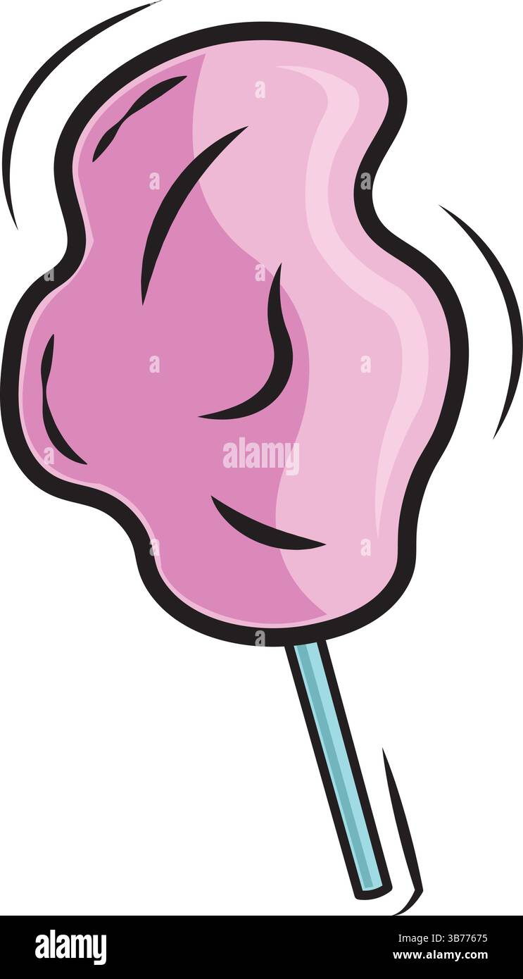 Pink fluffy cotton candy. Vector illustration Stock Vector Image & Art ...