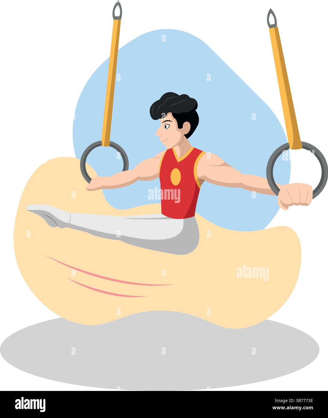 Gymnast holding rings pose. Vector illustration Stock Vector Image ...